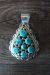 Navajo Indian Sterling Silver Turquoise Cluster Pendant! by Tina Jones