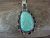 Navajo Indian Nickel Silver Turquoise Pendant Signed Jackie Cleveland