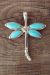 Zuni Sterling Silver Coral & Turquoise  2 Sided Dragonfly Pendant - Jonathan Shack 