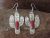 Navajo Indian Nickel Silver Coral Cactus Dangle Earrings by Tolta