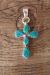 Zuni Sterling Silver Green Opal Cross Pendant - Jonathan Shack 