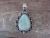 Navajo Indian Nickel Silver Turquoise Pendant Signed Jackie Cleveland