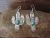 Navajo Indian Nickel Silver Turquoise Cactus Dangle Earrings by Tolta