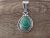 Navajo Indian Sterling Silver Turquoise Pendant by Samuel Yellowhair