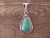 Navajo Indian Sterling Silver Turquoise Pendant by Samuel Yellowhair