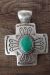 Navajo Jewelry Sterling Silver Turquoise Cross Pendant! - L. James