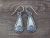 Navajo Hand Stamped Sterling Silver Dangle Earrings by Roland Dixson