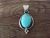 Navajo Indian Sterling Silver Turquoise Shadowbox Pendant by Platero