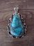 Native American Nickel Silver Turquoise Pendant Jackie Cleveland