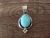 Navajo Indian Sterling Silver Turquoise Shadowbox Pendant by Platero