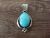 Navajo Indian Sterling Silver Turquoise Shadowbox Pendant by Platero