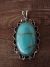 Native American Nickel Silver Turquoise Pendant Jackie Cleveland