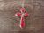 Zuni Sterling Silver Coral Cross Pendant - Jonathan Shack 