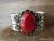 Navajo Indian Nickel Silver Red Howlite Bracelet by Jackie Cleveland