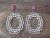 Navajo Nickel Silver Stamped Coral Circle Post Earrings by Jackie Cleveland