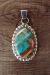 Zuni Indian Sterling Silver Inlay Pendant by Haloo