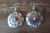 Native American Sterling Silver Spiny Oyster Concho Dangle Earrings by Yazzie