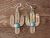 Navajo Indian Nickel Silver Turquoise Cactus Dangle Earrings - Tolta