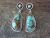 Native American Navajo Indian Sterling Silver Turquoise Post Earrings by Verley Betone