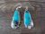 Native American Navajo Indian Sterling Silver Turquoise Dangle Earrings by Sadie Jim