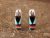 Zuni Sterling Silver Turquoise Multistone Inlay Hoop Post Earrings - Boone