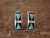 Zuni Sterling Silver Turquoise Multistone Inlay Hoop Post Earrings - Boone