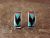 Zuni Sterling Silver Turquoise Multistone Inlay Hoop Post Earrings - Boone