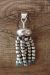 Navajo Indian Sterling Silver Turquoise Beaded Tassel Pendant by Jan Mariano