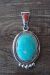 Native American Sterling Silver Turquoise and Coral Pendant - Samuel Yellowhair