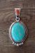 Native American Sterling Silver Turquoise and Coral Pendant - Samuel Yellowhair