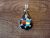 Zuni Sterling Silver Multi Stone Inlay Turtle Pendant -Ahiyite