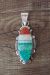 Navajo Indian Sterling Silver Opal Inlay Pendant by Steve Francisco