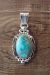 Navajo Sterling Silver Turquoise Pendant by Daniel Benally