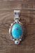 Navajo Sterling Silver Turquoise Pendant by Daniel Benally