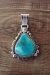 Navajo Sterling Silver Turquoise Pendant by Daniel Benally