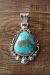 Navajo Sterling Silver Turquoise Pendant by Daniel Benally