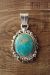 Navajo Sterling Silver Turquoise Pendant by Daniel Benally