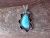 Navajo Indian Nickel Silver Turquoise Pendant Signed Jackie Cleveland