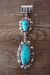 Native American Navajo Hand Stamped Sterling Silver Turquoise Pendant - Jack