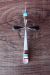 Zuni Indian Sterling Silver Inlay Cross Pendant by  Lynette Bowannie.