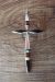 Zuni Indian Sterling Silver Inlay Cross Pendant by  Lynette Bowannie.