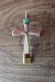 Zuni Indian Sterling Silver Inlay Cross Pendant by  Lynette Bowannie.