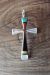 Zuni Indian Sterling Silver Inlay Cross Pendant by  Lynette Bowannie.