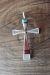 Zuni Indian Sterling Silver Inlay Cross Pendant by  Lynette Bowannie.