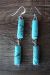 Navajo Indian Sterling Silver Turquoise Dangle Earrings 