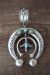 Navajo Indian Sterling Silver Turquoise Cast Naja Pendant - M. Cayatineto