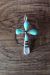 Zuni Indian Sterling Silver Inlay Cross Pendant 