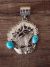 Navajo Jewelry Handmade Sterling Silver Turquoise Elk Pendant! Belin