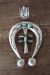 Navajo Indian Sterling Silver Turquoise Cast Naja Pendant - M. Cayatineto