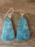 Navajo Indian Turquoise Slab Dangle Earrings by Castillo